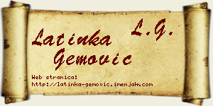 Latinka Gemović vizit kartica